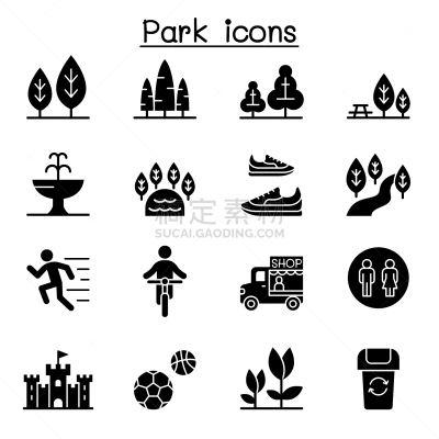 公园,图标集,国内著名景点,运动,长椅,春天,品牌名称,湖,喷泉,花