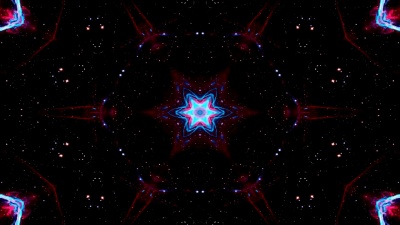 五颜六色的闪亮催眠概念对称图案装饰性万花筒运动几何圆和星形