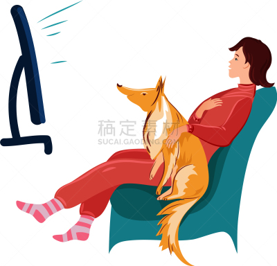 狗,女孩,红色,柯利牧羊犬,看电视,进出港显示牌,坐,爱,相伴