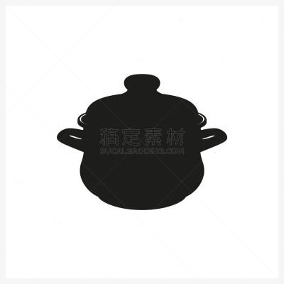 锅,计算机图标,单色调,炖锅,分离着色,砂锅菜,厨房器具,食品,膳食,剪影