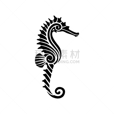 摆拍,黑色,海马,分离着色,鸡尾酒,矢量,图像,海洋,水下,剪影