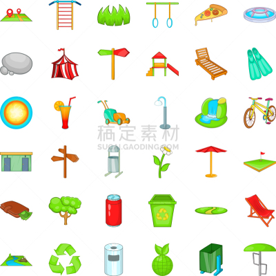 公园,夏天,计算机图标,动画片,分离着色,食品,图像,赛会场所,休闲,收集