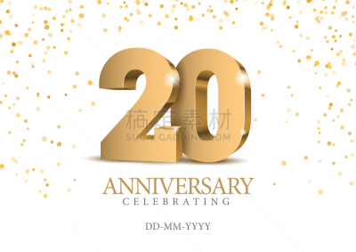 周年纪念,数字20,黄金,三维图形,数字,商务,50年节,请柬,事件