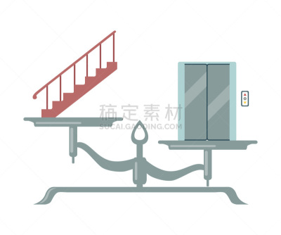 秤,矢量,绘画插图,楼梯,数字1,侧面视角,平坦的,提举,选择