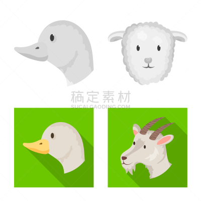 农业,分离着色,图标,一个物体,可爱的,纯种犬,食品,狗,牛