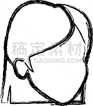 图像,侧面像,女人,性格,面无表情,头像,分离着色,矢量,发型,人