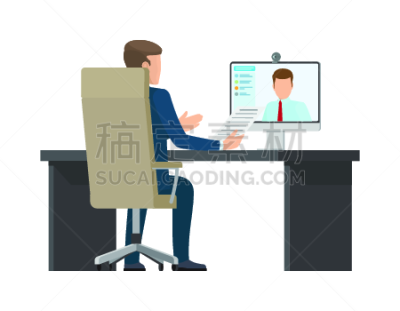 绘画插图,矢量,彩色图片,商务研讨会,卡片,办公椅,商务,专业人员,计算机,一个物体