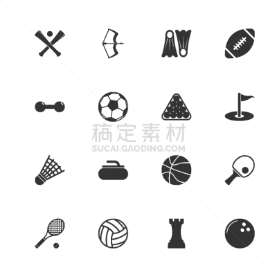 平坦的,计算机图标,橄榄球,箭术,手球,网球运动,设备用品,矢量,标志