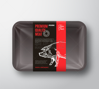 条纹,猪肉,溢价,标签,品质,有机食品,商务,自然,肉,包装