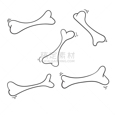 乱画,矢量,绘画插图,计算机图标,咀嚼骨,动物手,高雅,线条,背景分离,营养品