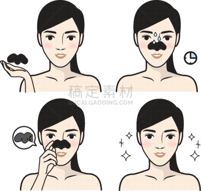 身体保养,面罩,粉刺,女人,女孩,条纹,可爱的,性格,出示,踏步