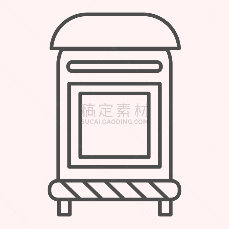 邮筒投信口,细的,邮筒,轮廓,概念,数字10,邮件,矢量,移动应用程序,设计