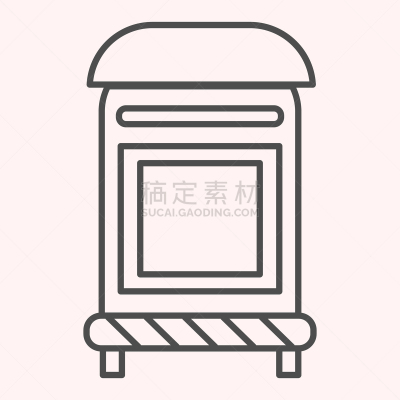 邮筒投信口,细的,邮筒,轮廓,概念,数字10,邮件,矢量,移动应用程序,设计