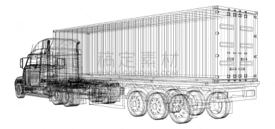 汽车,电缆,卡车,建筑结构,白色,分离着色,商务,货物集装箱,海上运输,递送