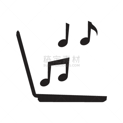 音符,笔记本电脑,黑色,传媒,计算机,背景分离,钥匙,技术,调号,现代