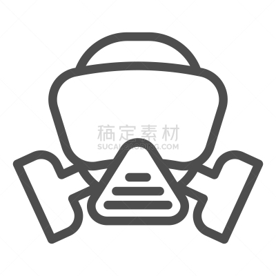 面具,线图标,安全的,概念,矢量,防毒面罩,标志,轮廓,白色背景,保护