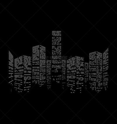 城市,二进制码,轮廓,白色,商务,技术,图像,巴黎地铁,矢量,剪影