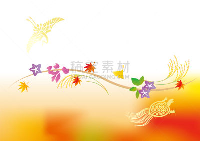 老年人,绘画插图,日本,平衡折角灯,成年的,男人,老年男人,秋天,材料,图像