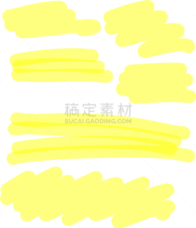 黄色,荧光笔,分离着色,白色,图像,涂料,矢量,距离标记,收集,绘制