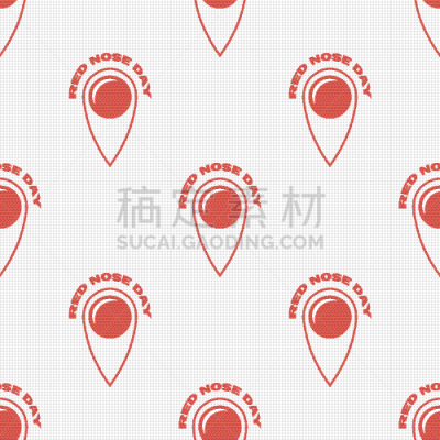 红鼻子日,四方连续纹样,平坦的,小丑,白昼,白色,白色背景,红色,式样,可爱的