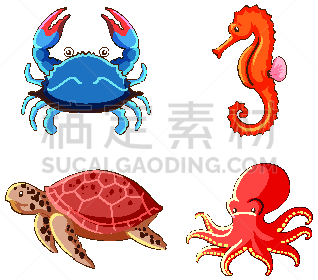 分离着色,海洋生命,绘画艺术品,可爱的,活力,自然,野生动物,环境,图像,生活方式