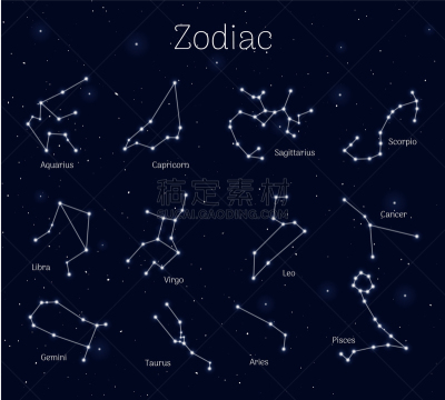 夜晚,标志,天空,背景聚焦,天秤座,水瓶座,一月,写实,布置,收集