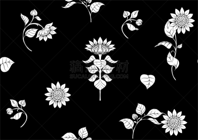 向日葵,四方连续纹样,背景,浪漫,壁纸,植物群,现代,古董,春天,复古