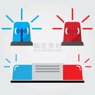 扁平化设计,警笛,计算机图标,警官,三维图形,白色,红色,蓝色,机敏