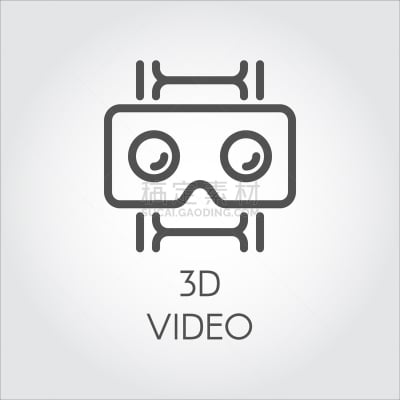 三维图形,头盔,黑色,虚拟现实,线图标,影片,录像机,数字60,背景分离,边框