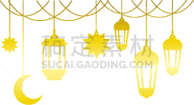 月亮,悬挂的,灯笼,斋月祝福,中东人,夜晚,季节,新月形,闪亮的,照亮