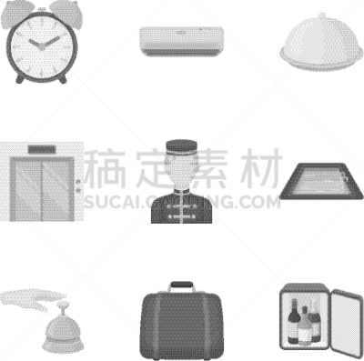 酒店,巨大的,计算机图标,分离着色,香波,行李,相机,图像,品牌名称,收集