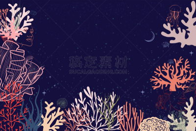人的脸部,女人,抽象,肖像,海草,时尚,植物群,线条,海报,水下