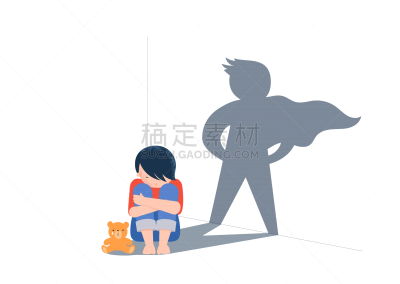 儿童,阴影,男孩,概念,暴力,泰迪熊,绘画插图,沮丧
