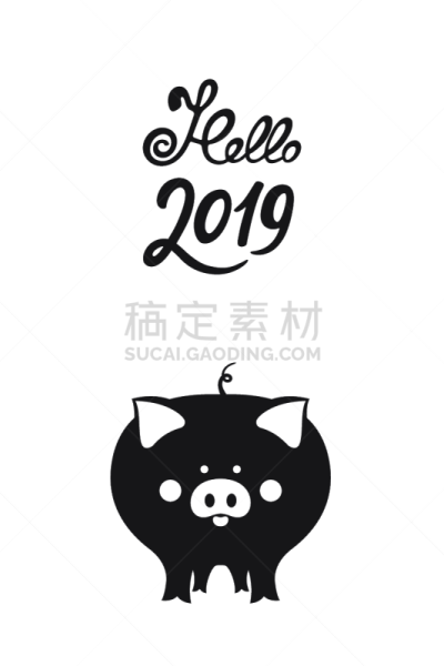 可爱的,春节,猪,2019,传统,历书,哺乳纲,动物,马克杯,大母猪