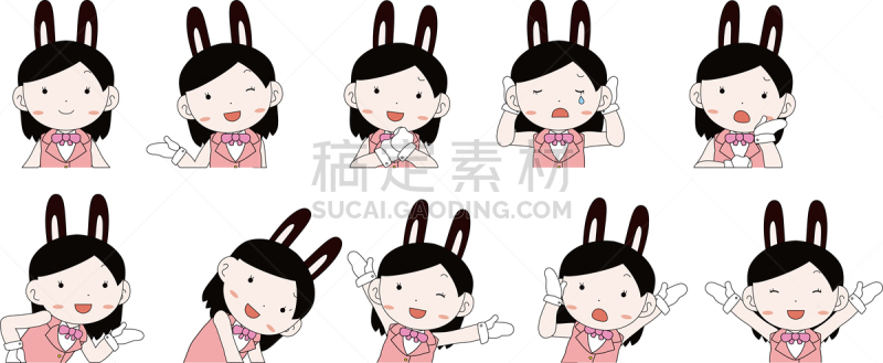 半身像,女孩,兔耳朵,水手服,舞台,可爱的,休闲游戏,宅男,惊骇,一个人