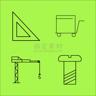 轮廓,直的,建筑业,建筑体,矢量,手摇车,三角板,图像,标志,螺丝