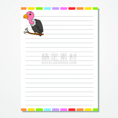 模板,日记,性格,矢量,可爱的,绘画插图,卡通,图像,笔记本,床单