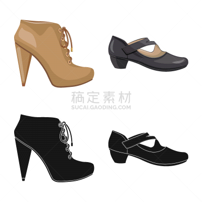 鞋具,女人,标志,分离着色,衣服,高雅,冬天,凉鞋,设计,收集