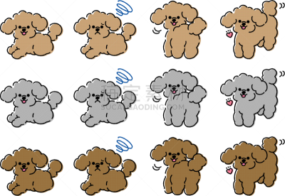 狗,绘画插图,玩具贵宾犬,可爱的,纯种犬,多样,小型贵宾犬,哈巴狗,小的,动物