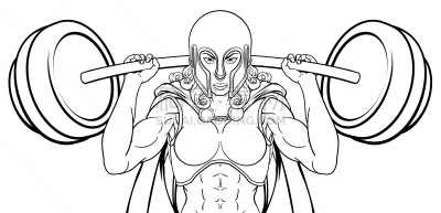 勇士,提举,女人,杠铃,运动,韧性,土人,吉祥物,仅女人,仅一个女人