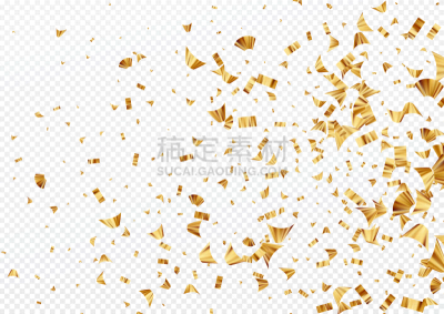 背景,绘画插图,黄金,五彩纸屑,透明,矢量,铝箔,白色背景,分离着色,庆祝