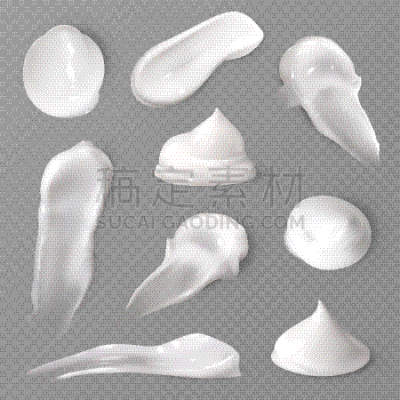 白色,润肤露,奶油,水滴,清新,商品,漩涡形,写实,美容,做