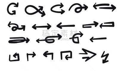 乱画,矢量,箭头符号,白色背景,分离着色,线条,一个物体,背景分离,有效部位,铅笔