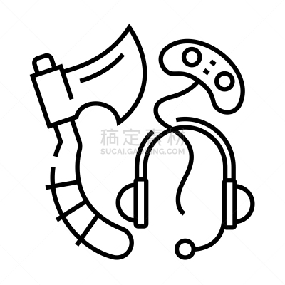 绘画插图,轮廓,符号,矢量,标志,概念,线图标,直的,计算机,运动