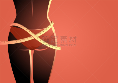 女人,完美,腰部,卷尺,测量工具,损失,自然美,烟蒂,剪影,测量