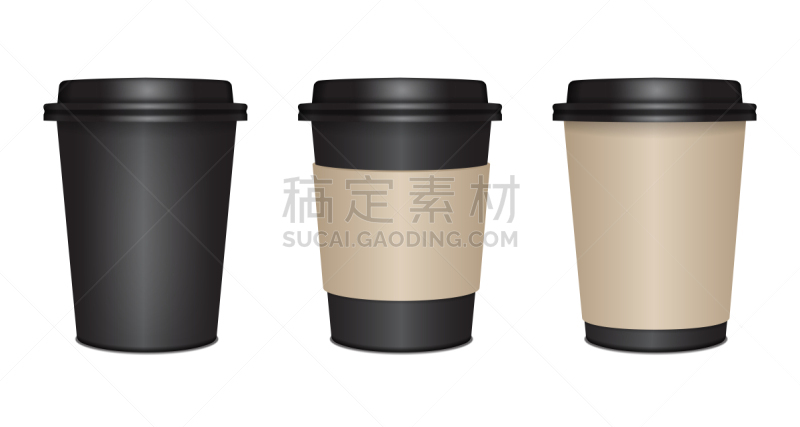 塑胶,马克杯,咖啡,盖子,黑色,轻蔑的,围棋,一次性杯子,布置,写实