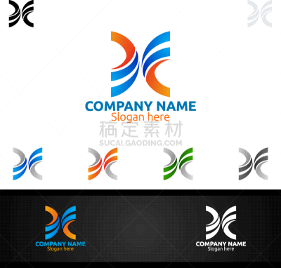 letter x for digital logo marketing financial