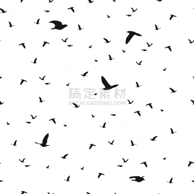 鸟类,四方连续纹样,白色,矢量,黑色,数字10,羊群,华丽的,纺织品,自由