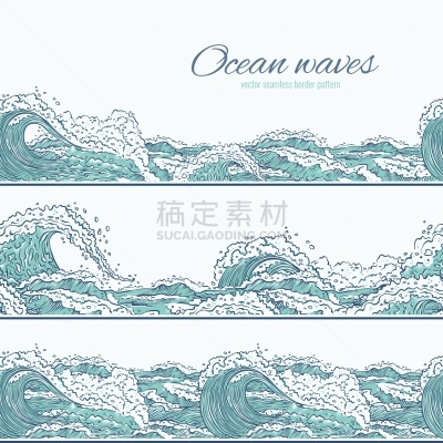 草图,绘画插图,轮廓,海洋,巨大的,泡泡,矢量,蓝色,波浪,分离着色