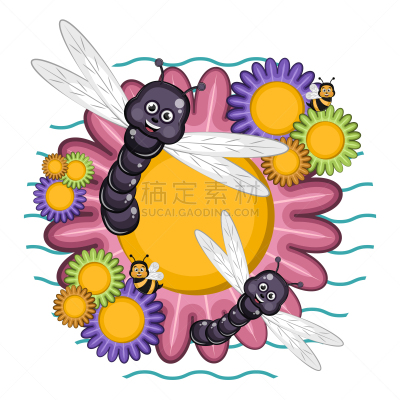可爱的,蜻蜓,蜜蜂,背景分离,食品,野生动物,翅膀,蜂蜜,动物,四方连续纹样